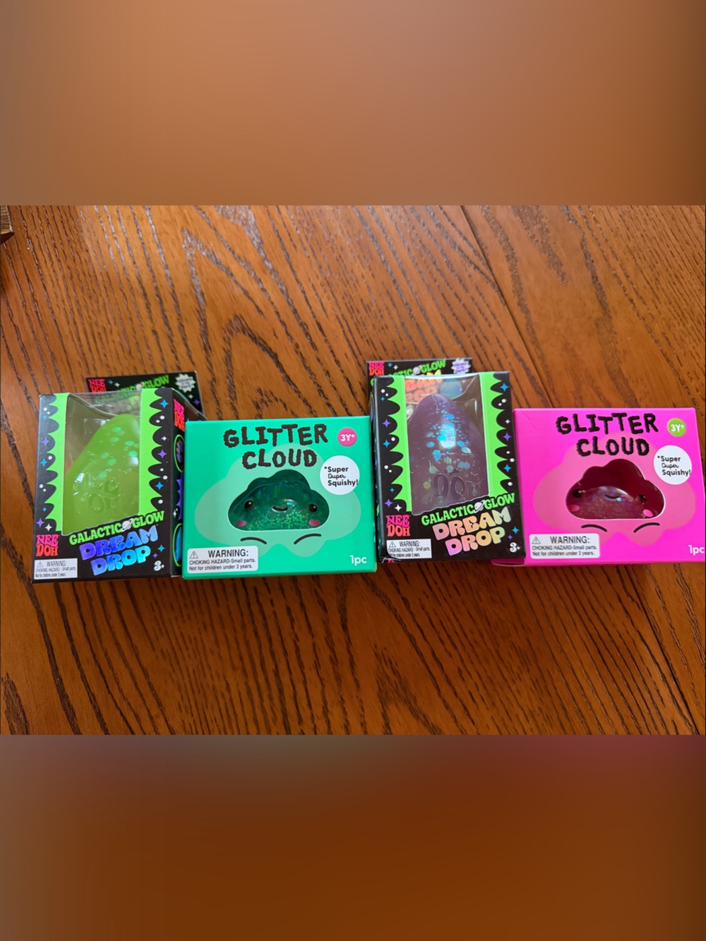 Squishy Bundle Nee Doh  & J’Adore Glitter Cloud & Galactic Glow Drop